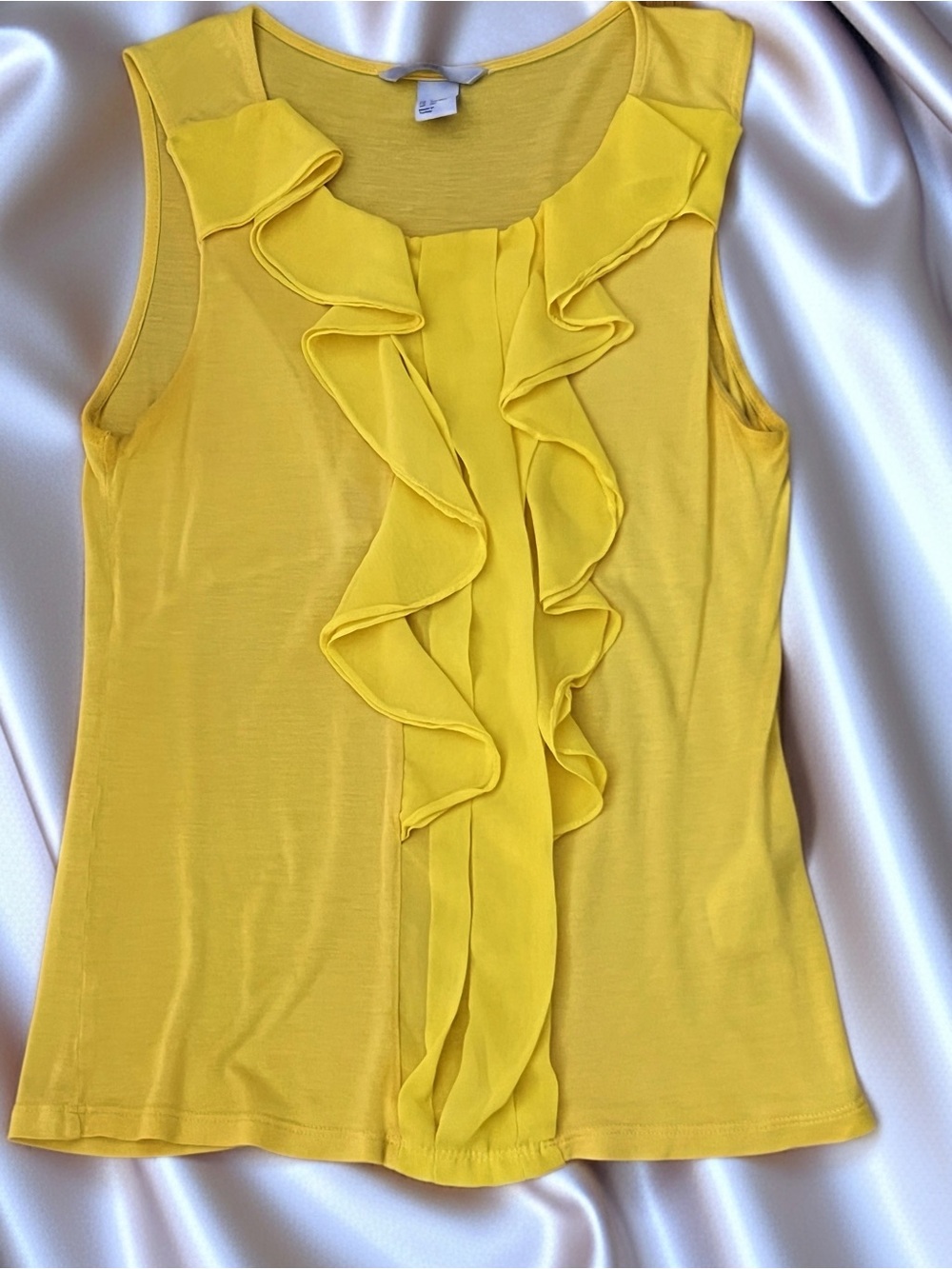 H&M Yellow Ruffle Front Sleeveless Camisole